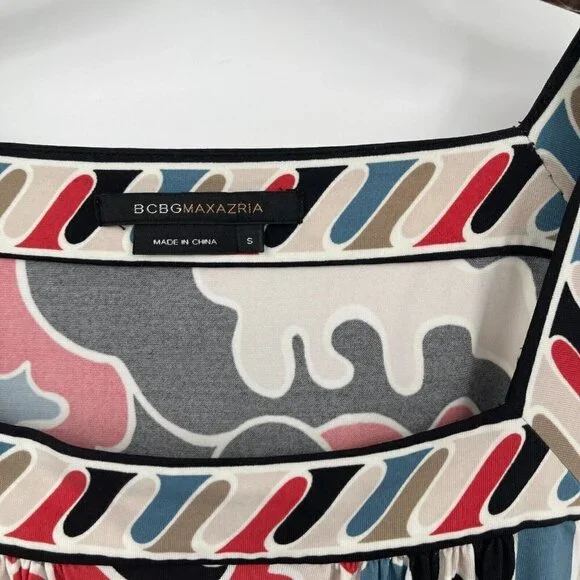 BCBGMaxazria Womens Dress Small Sleeveless Sheath Stretchy Multi Color Casual - Picture 6 of 11